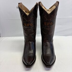 Alvies Billy F Gibbons BFG 01 Cowboy Boots Men 9 DE Brown Leather Western Rocker